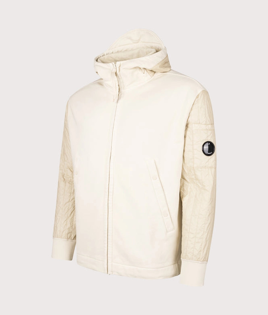 CP Company Mens Diagonal Raised Fleece Full Zip Hooded Sweatshirt